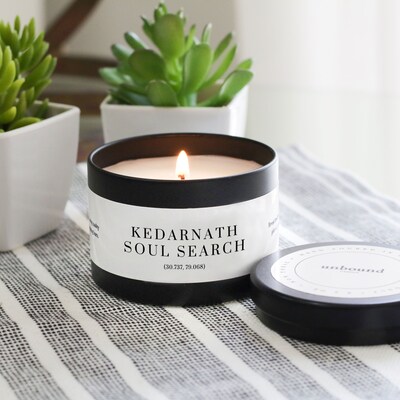Kedarnath Soul Search Scented Candle | 3.2oz Coconut Soy Candle Travel Tin | Nag Champa Candle | Meditation Candle | Scented Soy Candle - image3